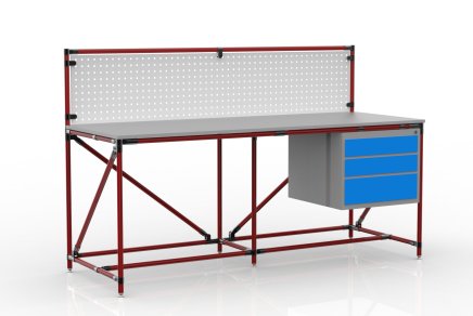 Table d'atelier avec panneau perforé largeur 2000 mm, 24040839 - 2