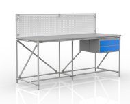 Table d'atelier avec panneau perforé largeur 2000 mm, 24040838 - 1