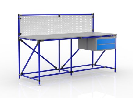 Table d'atelier avec panneau perforé largeur 2000 mm, 24040838 - 3