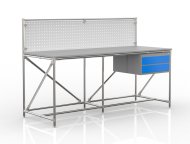 Table d'atelier avec panneau perforé largeur 2000 mm, 24040838 - 4