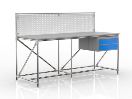 Table d'atelier avec panneau perforé largeur 2000 mm, 24040838 - 4