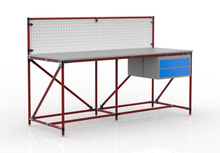 Table d'atelier avec panneau perforé largeur 2000 mm, 24040838 - 2