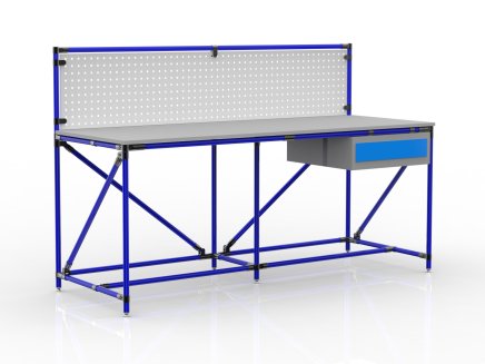 Table d'atelier avec panneau perforé largeur 2000 mm, 24040837 - 3