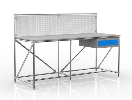 Table d'atelier avec panneau perforé largeur 2000 mm, 24040837 - 4