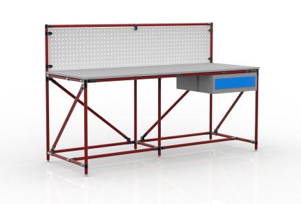 Table d'atelier avec panneau perforé largeur 2000 mm, 24040837 - 2