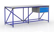 Table d'atelier avec conteneur à deux tiroirs largeur 2000 mm, 240405314 - 3