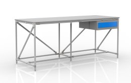 Table d'atelier avec conteneur avec un tiroir largeur 2000 mm, 240405313