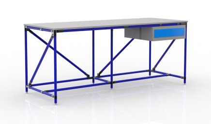Table d'atelier avec conteneur avec un tiroir largeur 2000 mm, 240405313 - 3