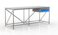 Table d'atelier avec conteneur avec un tiroir largeur 2000 mm, 240405313 - 4
