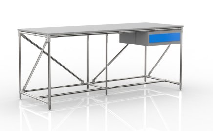 Table d'atelier avec conteneur avec un tiroir largeur 2000 mm, 240405313 - 4