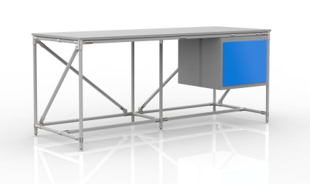 Table d'atelier avec conteneur largeur 2000 mm, 240405317 - 1