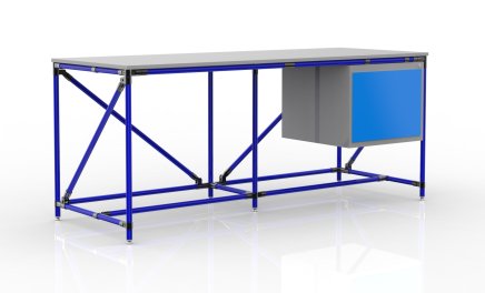 Table d'atelier avec conteneur largeur 2000 mm, 240405317 - 3
