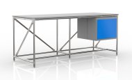 Table d'atelier avec conteneur largeur 2000 mm, 240405317 - 4