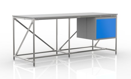 Table d'atelier avec conteneur largeur 2000 mm, 240405317 - 4