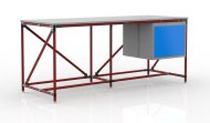 Table d'atelier avec conteneur largeur 2000 mm, 240405317 - 2