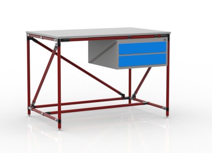 Table d'atelier avec conteneur à deux tiroirs 24040531 (3 modèles) - 2