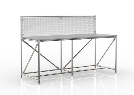 Table d'atelier avec panneau perforé largeur 2000 mm, 24040836 - 4