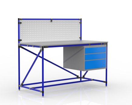 Table d'atelier avec panneau perforé largeur 1500 mm, 24040833 - 3