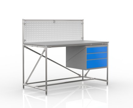 Table d'atelier avec panneau perforé largeur 1500 mm, 24040833 - 4