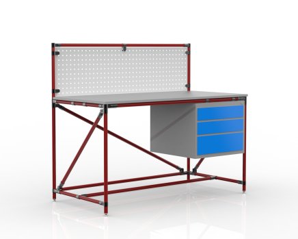 Table d'atelier avec panneau perforé largeur 1500 mm, 24040833 - 2