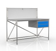 Table d'atelier avec panneau perforé largeur 1500 mm, 24040832 - 4