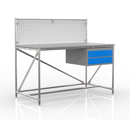 Table d'atelier avec panneau perforé largeur 1500 mm, 24040832 - 4