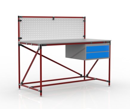 Table d'atelier avec panneau perforé largeur 1500 mm, 24040832 - 2