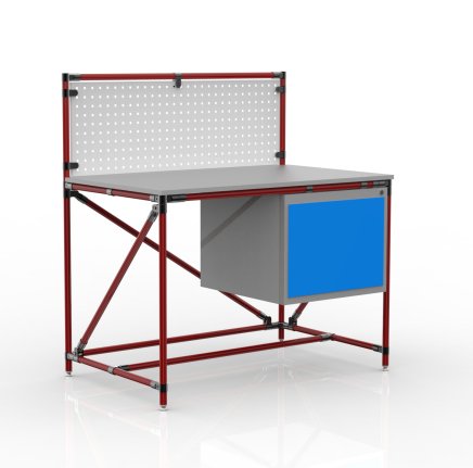 Table d'atelier en système de canalisations avec panneau perforé 240408317 (3 modèles) - 2
