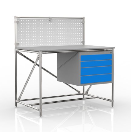 Table d'atelier en système de canalisations avec panneau perforé 240408316 (3 modèles) - 4