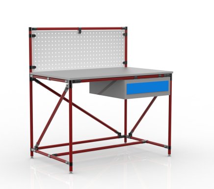 Table d'atelier tuyauterie avec panneau perforé 240408313 (3 modèles) - 2