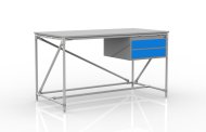 Table d'atelier avec conteneur à deux tiroirs, largeur 1500 mm, 24040538 - 1