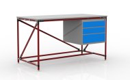 Table d'atelier avec conteneur à trois tiroirs largeur 1500 mm, 24040539 - 2