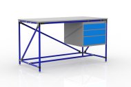 Table d'atelier avec conteneur à trois tiroirs largeur 1500 mm, 24040539 - 3