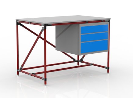 Table d'atelier avec conteneur à trois tiroirs 24040532 (3 modèles) - 2