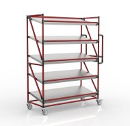 Chariot à étagères pour caisses avec étagères inclinées largeur 1300 mm, SP13050 - 2