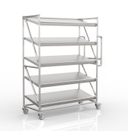 Chariot à étagères pour caisses avec étagères inclinées largeur 1300 mm, SP13050 - 4
