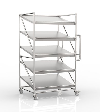 Chariot à étagères pour caisses à étagères inclinées 1000 x 800 mm, SP10080 - 4