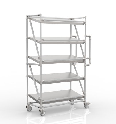 Chariot à étagères pour caisses avec tablettes inclinées de largeur 1000 mm, SP10040 (4 modèles) - 1