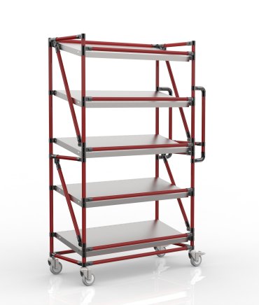 Chariot à étagères pour caisses avec tablettes inclinées de largeur 1000 mm, SP10040 (4 modèles) - 2