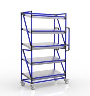 Chariot à étagères pour caisses avec tablettes inclinées de largeur 1000 mm, SP10040 (4 modèles) - 3