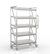 Chariot à étagères pour caisses avec tablettes inclinées de largeur 1000 mm, SP10040 (4 modèles) - 4
