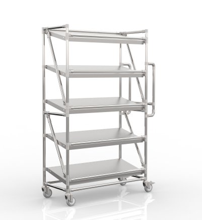 Chariot à étagères pour caisses avec tablettes inclinées de largeur 1000 mm, SP10040 (4 modèles) - 4