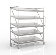 Chariot à étagères pour caisses avec étagères inclinées largeur 1500 mm, SP15060 - 4
