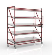 Chariot à étagères pour caisses avec étagères inclinées largeur 1700 mm, SP17050 - 2
