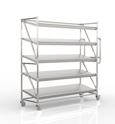 Chariot à étagères pour caisses avec étagères inclinées largeur 1700 mm, SP17050 - 4
