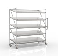 Chariot à étagères pour caisses avec étagères inclinées largeur 1700 mm, SP17060 - 1