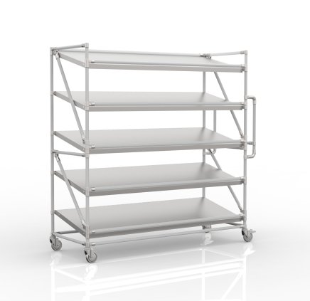 Chariot à étagères pour caisses avec étagères inclinées largeur 1700 mm, SP17060 - 1