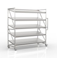 Chariot à étagères pour caisses avec étagères inclinées largeur 1700 mm, SP17060 - 4