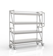 Chariot à étagères pour caisses avec tablettes inclinées largeur 1300 mm, SP13030 (4 modèles)
