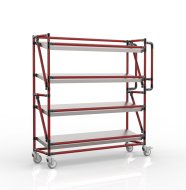Chariot à étagères pour caisses avec tablettes inclinées largeur 1300 mm, SP13030 (4 modèles) - 2